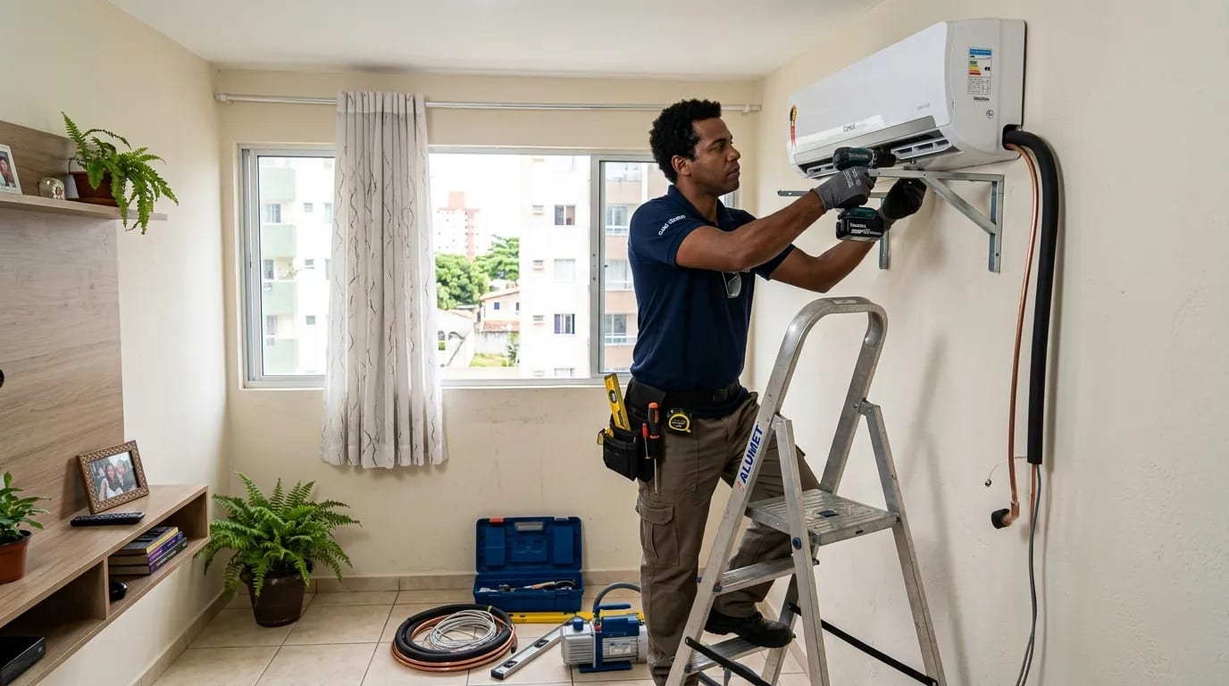 Instalação de ar-condicionado split em Aparecida de Goiânia‑GO